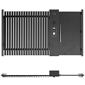 Modern Black Metal Entrance Gate With Vertical Bars And Access Control Panel