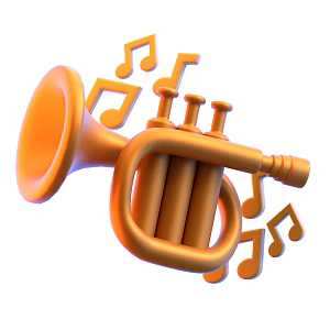 Modern Musical Instruments small size Cartoon Musical Instruments 3d model