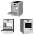 Stainless Steel Kitchen Oven Appliance Featuring Modern Design With Open And Closed Door