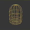 Traditional Handcrafted Bamboo Circular Cage With Intricate Grid Frame Design As Decorative Home Accessory