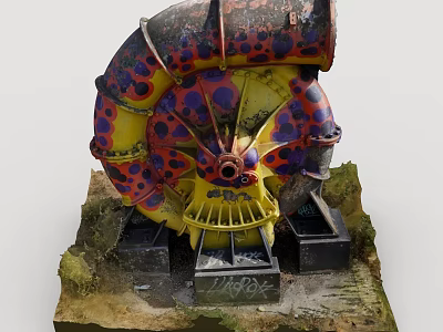 Industrial Hardware Tools With Heavy Duty Rotating Components Colorful Spots And Stable Base Structure 3d model