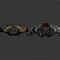 Stylish Character Jackets Featuring Black Gold Trim And Gray Red Silver Accents