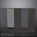 Modern Cabinet Furniture With Gray Brown Panels Glass Door And Metal Handles