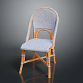 Stylish Wicker Chair With Wooden Frame And Woven Seat Backrest Design