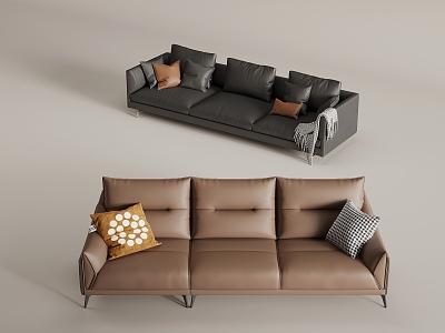 Modern Multiplayer Sofa Leather Sofa model