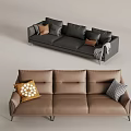 Modern Multiplayer Sofa Leather Sofa 3d model
