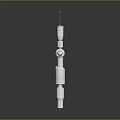 3D Rendered Cosmic Space Station Featuring Solar Panels and Modular Structure