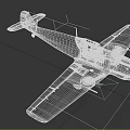 Detailed Vintage Military Aircraft Model With Camouflage Paint Cross Insignia And Number 2