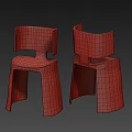 Modern Metal Bar Stools With Unique Geometric Design And Textured Finish