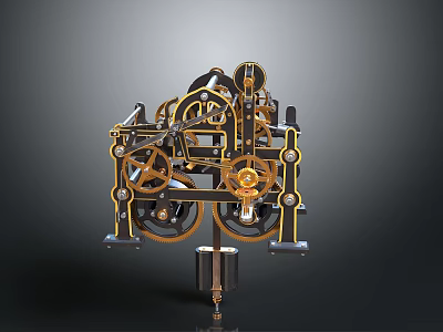 Mechanical Gear Decorative Piece With Intricate Metal Structure For Home Use 3d model
