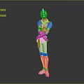 White Knight Character In Golden Accented Armor Standing With Crossed Arms