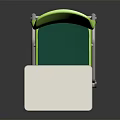 Modern Dining Table Set With Green Chair White Tabletop Metal Frame And Rolling Wheels
