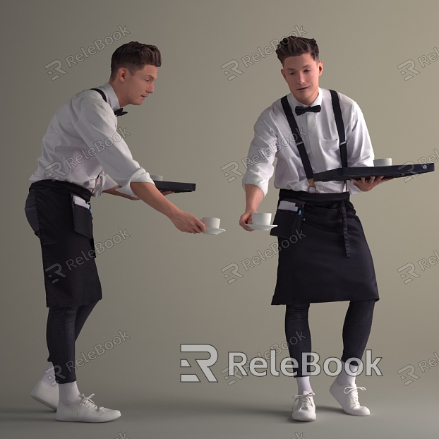 Modern man waiter model