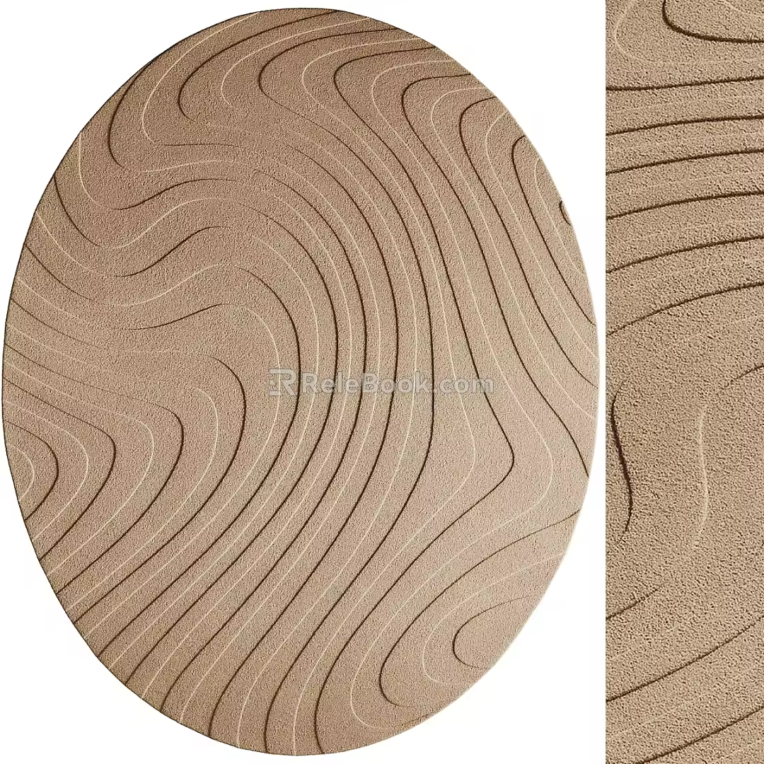 Oval texture carpet 3d model