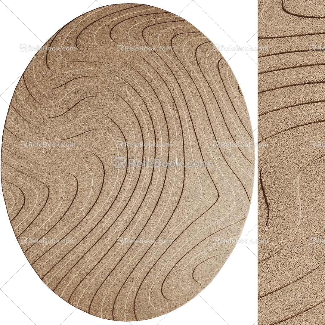 Oval texture carpet 3d model