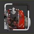 Red and White Chainsaw With Metal Chain Portable Design For Cutting Wood