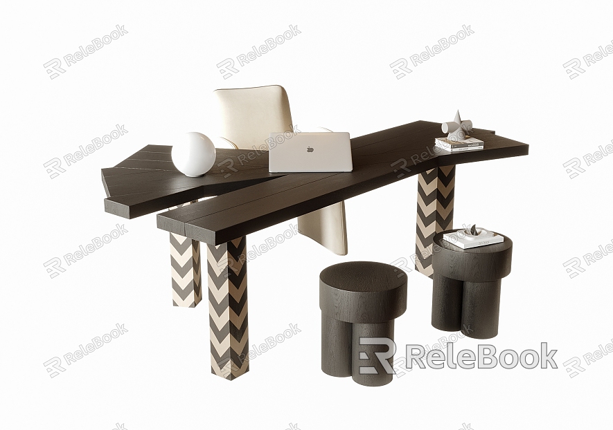 Desk and Chair Combination Stool Desk model