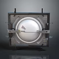 Industrial Heavy Duty Gate With Metal Frame Circular Panel And Secure Latches Design