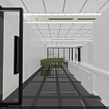 Modern Office Interior Design With Workstations Meeting Room And Reception Area 3d model