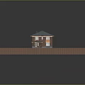 Cozy Detached House With Red Brick Exterior Dark Roof Covered Porch And Green Lawn