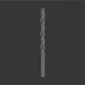 Metal Drill Bit with Spiral Flutes and Sharp Tip Standing Upright on Dark Background