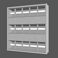 White Wall Mounted Grille Panel With Modern Rectangular Grids And Perforated Design