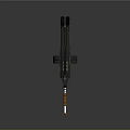 Retro Sci Fi Weapon With Orange Grip Brown Stock And Drum Magazine