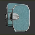 Vintage Turquoise Electronic Camera With Metal Frame And Retro Design Details