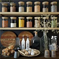 Organized Kitchen Storage With Glass Jars Cheese Boards Grater And Containers