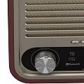 Retro Style Red And Beige Speaker With Knobs Buttons And Grille Panel Design 3d model