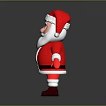 3D Santa Claus Character With Red Costume White Beard And Santa Hat On Gray Background