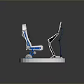 Modern Blue And White Office Chair With Ergonomic Design Metal Frame And Wheels
