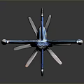 Aerospace Model Aircraft With Blue White Paint US Navy Logo Star Emblem And Propeller Design