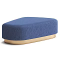 Colorful Fabric Ottoman Stools With Round Design And Gold Bases