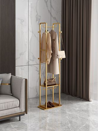 Light Luxury Clothes Hanger Coat Rack 3d model