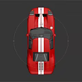 Red Sports Car Featuring White Stripes Sleek Design And Silver Wheels