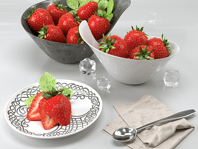 Modern Strawberry Food model