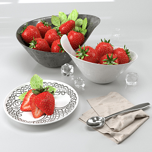 Modern Strawberry Food 3d model