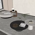 Modern Coffee Table Combination Round Coffee Table Mother Coffee Table 3d model