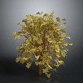 Lush Decorative Tree With Golden Leaves And Vibrant Yellow Foliage For Indoor Decoration