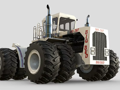 Big Bud Functional Vehicle Featuring Massive Tires And Enclosed Cab 3d model