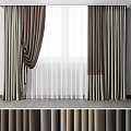 Elegant Layered Curtains With Sheer White Panels And Brown Textured Drapes