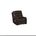 Brown Leather Modern Single Recliner Sofa With Comfortable Design And Stitching Details