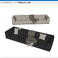 Modern Multiplayer Sofa Leather Sofa 3d model