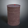 Rustic Brown Metal Barrel With Red Lid For Home Storage Needs