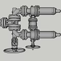 Industrial Metal Valves With Pipeline Connections And Control Handles