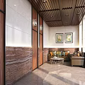 Public Restroom Design With Men's Urinals Stone Walls And Metal Partitions