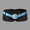 Stylish Sparkling Blue Belt Featuring Rhinestone Details and Silver Buckle