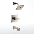 Modern Stainless Steel Shower Faucet System With Handheld Showerhead Wall Mounted Handle And Spout