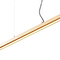 Sleek Modern Linear Chandelier With Wooden Design And Warm Illumination